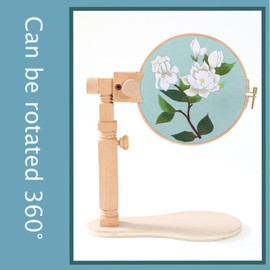 RoseFlower Cross Stitch Stand Embroidery Hoop Wooden Rotating Embroidery Stand for Table Embroidery Hoop Stand Cross Stitch Frame Adjustable Sewing Tools, DIY Craft Embroidery Sewing Tools #2