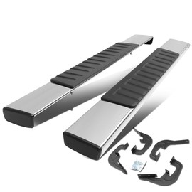 Auto Dynasty 6" Running Boards Side Step Nerf Bar Compatible with 2007-2019 Chevy Silverado, GMC Sierra Regular Cab, Stainless Step Bars, Chrome