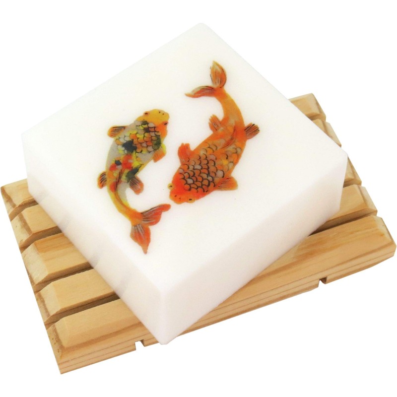 Black Cherry Scented Glycerin Soap with Koi Fish Design