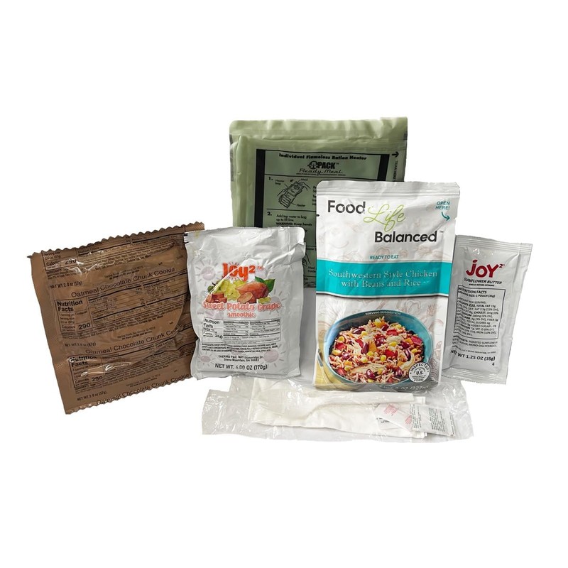 A Pack MREs – eat ready, Long Shelf Life Emergency