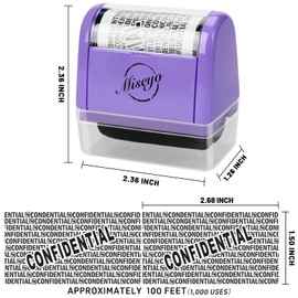 Miseyo Wide Roller Stamp Identity Theft Stamp 1.5 Inch Perfect for Privacy Protection,Anti-Theft Security Confidential Easy for Guard Personal Information Blockout - Purple