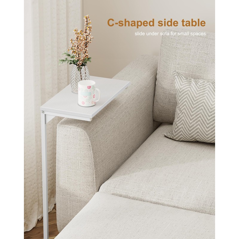 TUTOTAK C Shaped End Table, Small Side Table, 28.7 inch