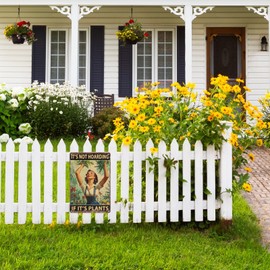 Sanwarm Gardening Gift Metal Sign It‘s Not Hoarding If It's Plants Vintage Garden Tin Sign For Home Garden Greenhouse Yard Backyard Outdoor Patio Porch Cafe Club Poster Wall Decor Hanging 12 X 8 Inch