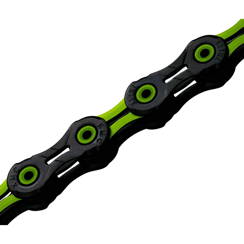 KMC Unisex's DLC 11 Speed Chain, Black/Green, 118 Links