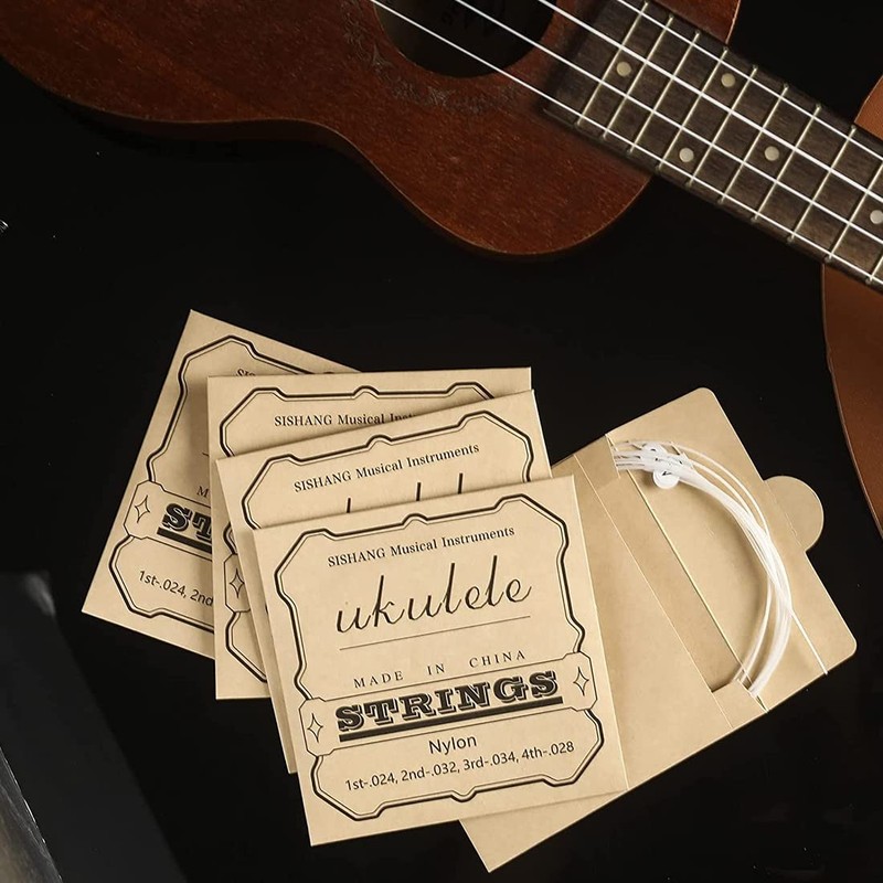 2 Sets White Nylon Ukulele Strings with Picks 4 Strings