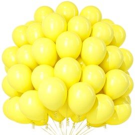 Teselife Yellow Balloons, 100Pcs 12 Inch Matte Yellow Balloons, Latex Yellow Party Balloons for Women Girls Birthday Engagement Anniversary Sunflower HoneyBee Popcorn Lemon Theme Party Decorations