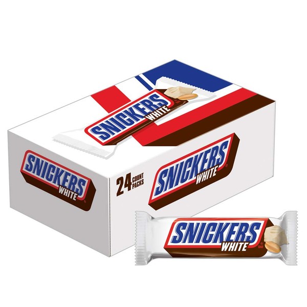 SNICKERS White Chocolate Singles Size Candy Bars 1.41-Ounce (Pack of 24)