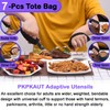 PKPKAUT Adaptive Utensils for Parkinsons Patients Elderly, Weighted Utensils for