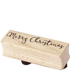 Artoz Stamp - Wooden Stamp - Merry Christmas - 60 x 20mm - Motif Stamp for Card Making for Christmas Invitations Greetings