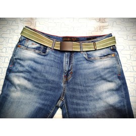 UPGRADE 3STYLE Military Type Sliding Belt White Beige 2-4cm 148cm, White Beige 2-4 cm