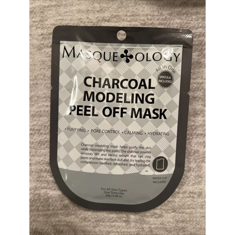 Masqueology Masque+ology Charcoal: Modeling Peel Off Mask Detoxifying Pores, Spatula