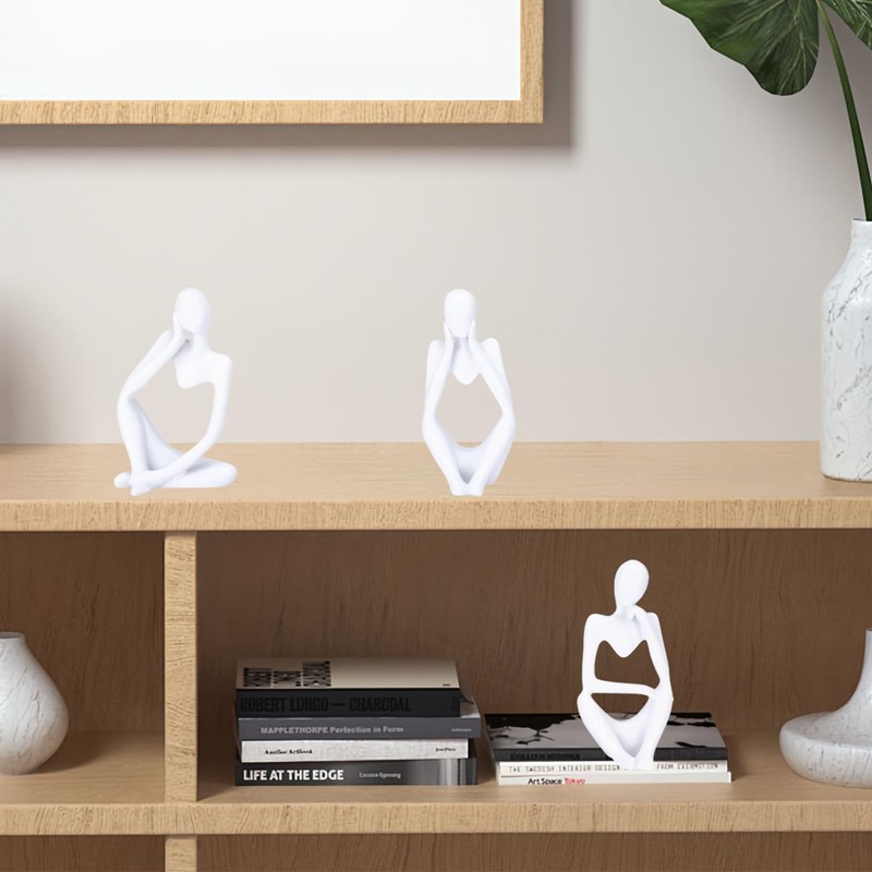 TenaLucy Pack of 3 Thinker Sculpture, Thinker Statue Modern Figures
