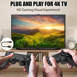 Retro Gaming Console, Wireless Game Stick Plug and Play Video Games Console with 20,000+ Games Handheld Game Console Built in Retro Emulators Game Console Support 2 Player & TV HDMI(64G)