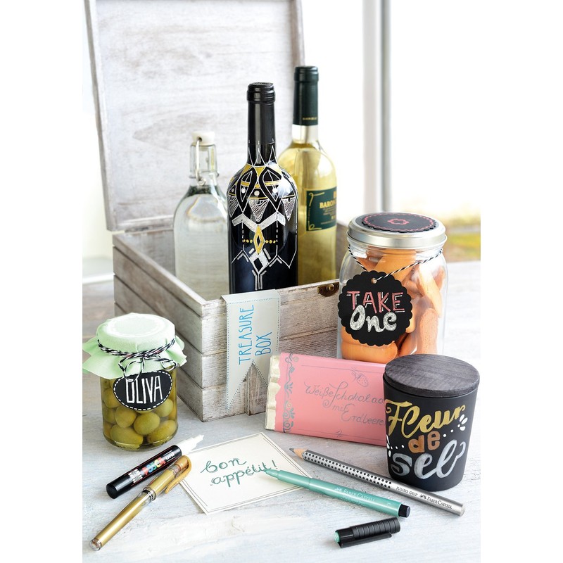 uni-ball 186611 Marker Plain Chalk with Wide Chisel Tip Silver,