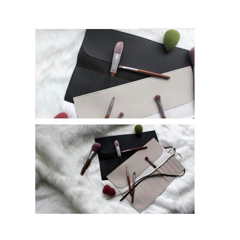 Makeup Pouch, Makeup Brush Pouch, Cosmetic Brush Case, Gray -