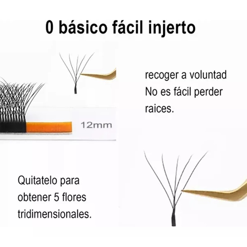 Nagaraku Extensiones De Pestañas 5d W Shape 8-15mm Mix