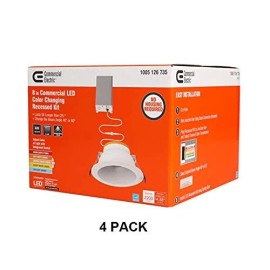 Commercial Electric 8 in LED RECESSED Downlight | Color Changing RECESSED KIT -