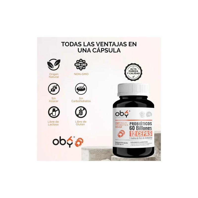 Probioticos Avanzados 60 Billones 12 Cepas + Prebioticos | Digestion
