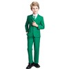 Boys Suit 5 Piece Kids Party Tuxedo Green Blazer Vest
