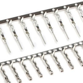 DUTTY 100 Pairs 2.54mm 18-24AWG Male and Female Pins Connector Kit Dupont Jumper Wire Cable Pin Crimp Terminal Connector for Connector Housing Jumper Wire Cable JST XH ATX, EPS and PCIE Connector