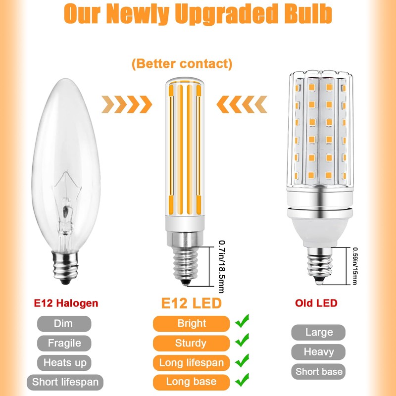 BROLSKUN E12 Candelabra Bulb 100 Watt Ceiling Fan Replacement Bulbs