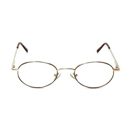 Calabria Metal Flex KIDS M Oval Blue Light Blocking Reading Glasses +0.00 Tortoise Havana Brown Gold Amber Girls 46mm