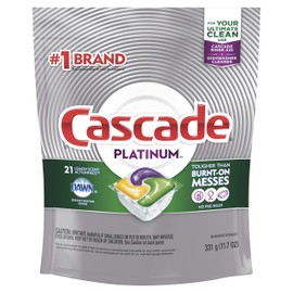 Cascade Platinum ActionPacs Dishwasher Detergent Lemon Scent, 21 ct (Pack of 5)