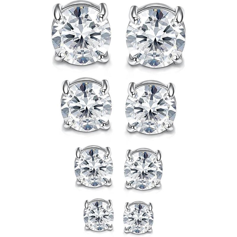 Jstyle 2 Pairs Stainless Steel Stylish Non-Piercing Magnetic Stud Earrings