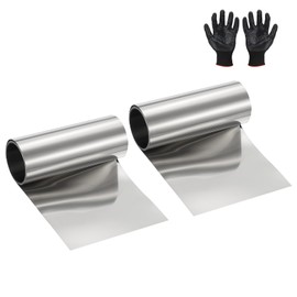 YELARXI Stainless Steel Roll Metal Stainless Flashing Foil Plate, 0.08 x 100 x 1000mm (0.08mm) Thickness Fit for DIY Crafts Electrical Repair - Cylinder(2 Pack, Silver)