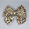 New European and American leopard print bow hair clip three-layer