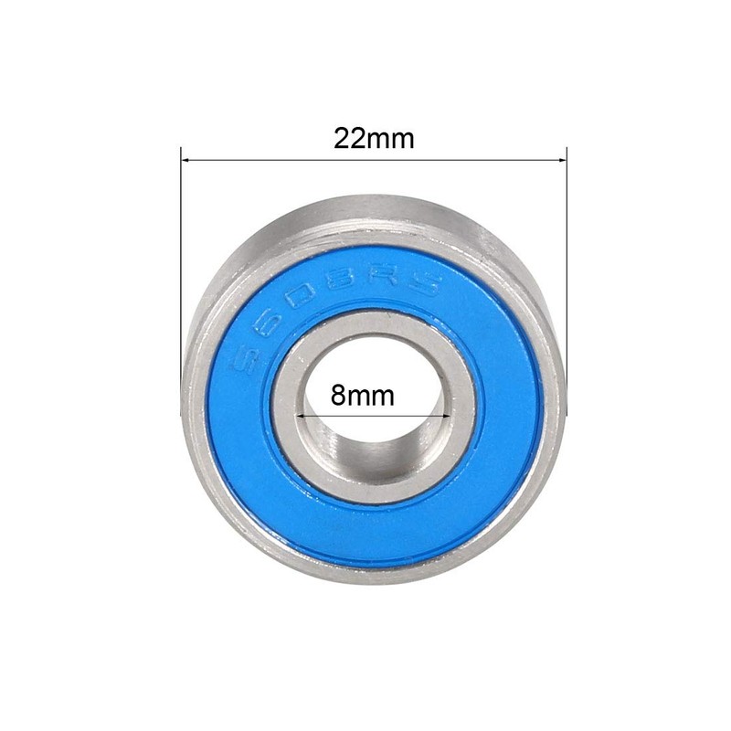 sourcing map Ball Bearing Stainless Steel Double Sealed Miniature 608RS