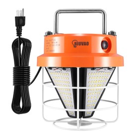 Led Temporary Work Light 100W，Super Bright 15000LM 5000k Construction Lights with Hook Portable Hanging Linkable Durable LED Work Temp Lights for Damp Location Outdoor Indoor Area Lighting