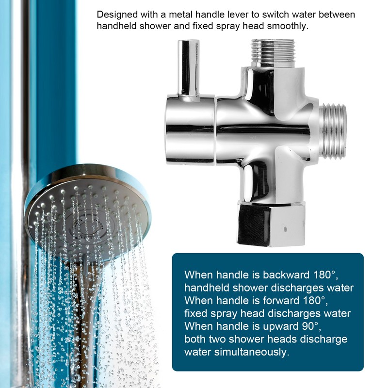 3Way Faucet Diverter Valve Bathroom Shower Parts for Handheld Showerhead