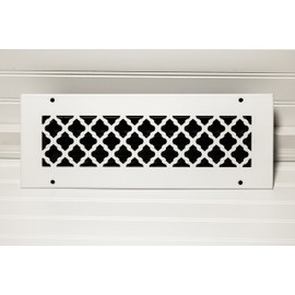 SteelCrest BTU14X4SWHH Bronze Series Designer Wall/Ceiling Vent Cover, with mounting Screws, White