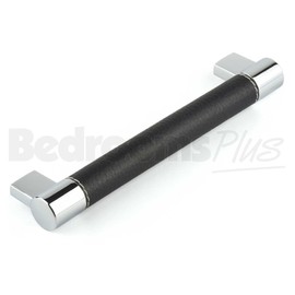 Leather Chrome Bar Kitchen Cabinet Door Handle Cupboard Drawer Bedroom Furniture Handle 160mm