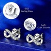 Deelfel Hypoallergenic Metal Earrings, Pink Gold, 8 Letters, Infinity Zirconia,