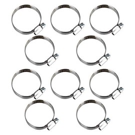 MO-Werkzeughandel Stainless Steel W2 Hose Clamps - Clamping Range 32-50 mm Width 12 mm DIN 3017 Industrial Quality with Worm Drive - Pack of 10