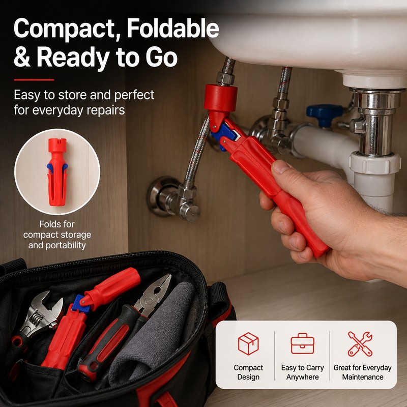Toilet Seat Installation Wrench for Tight Spaces – Foldable 10/13/17mm