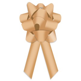 Large 3D Universal Celebration Bow - 18" x 34", Waterproof Vinyl, Suction Cup & Door Hook for Cars, Doors, and Events (Gold)