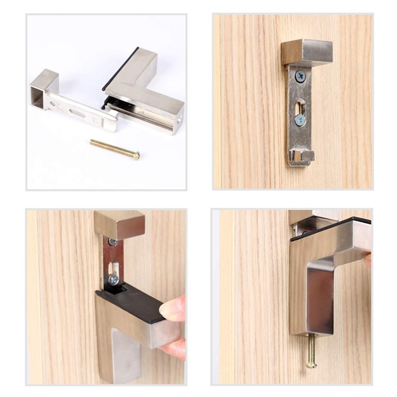 Wolfride 4 Count Silver Zinc Alloy Glass Shelf Wall Mount
