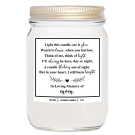 You Nique Designs in Loving Memory Candle for Loss of Mom Gift for Friend - Memorial Gifts for Loss of Mom, Sympathy Candles for Loss of Mother – Bereavement Candle Remembrance (Mahogany Teakwood)