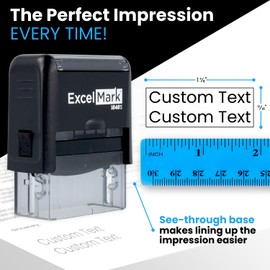 Custom Self-Inking Stamp - Up to 2 Lines - 11 Color Choices and 17 Font Choices (Medium)