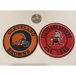 Cleveland Browns (2)-CLEVELAND BROWNS vintage Style CLASSIC embroidered iron on patches 3"x 3"