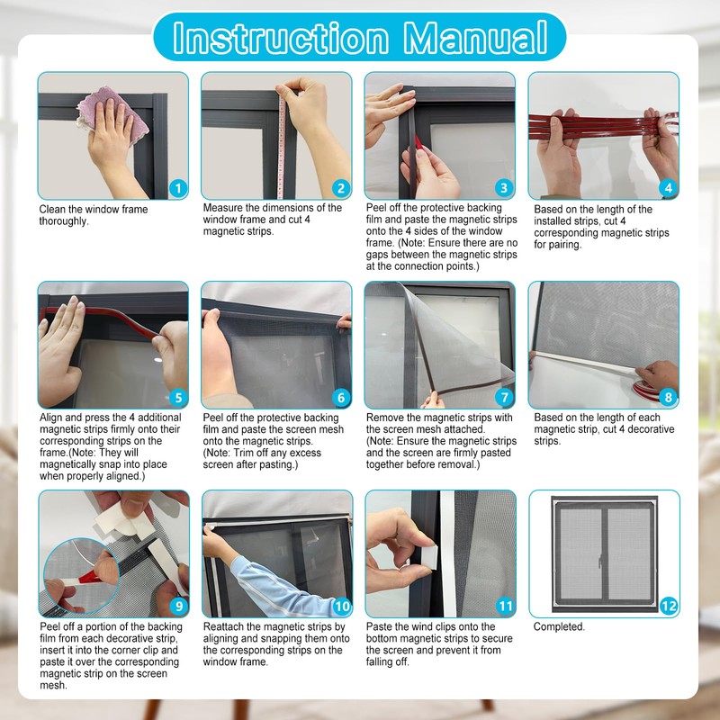 Magnetic RV Window Screen, Max 36 x 56" + Corner