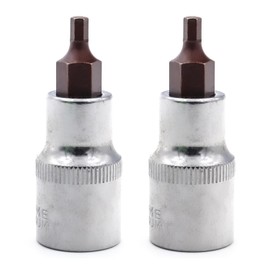 2PCS Juttzzei Hex Bit Socket, 1/2" Drive x H6 (6mm) Allen Key Socket, Premium S2 Alloy Steel 6mm Hex Bit with 1.89" Length for Torque Wrench, Ratchet Wrench, Impact Power Drills