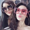 TOEECY Women Sunglasses UV 400 Glasses Square Crystal Retro Polarized