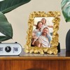 JOJOWISE 5x7 Picture Frame, Gold Ornate Leaf Texture Handmade Resin