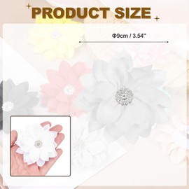 PATIKIL Elegant Flower Brooch Pin for Women, Fabric Flower Floral Crystal Brooch Lapel Pin for Wedding Party Gift Suit Clothes Hat Dress Coat Accessories, White