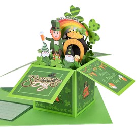 Giiffu Funny St Patricks Day 3D Pop Up Cards - Happy St. Patrick's Day New Grand Opening Card - Cool, Unique, Irish, Green, Four-Leaf, St. Paddy's, Celebration, Shamrock, Good Luck