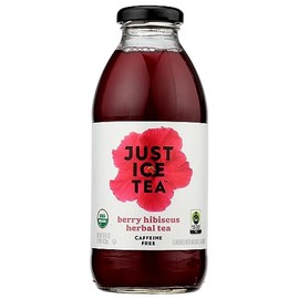 Eat The Change Just Ice Tea Organic Berry Hibiscus Herbal Tea, Caffeine Free, 16 Fluid Ounces (Pack Of 12)